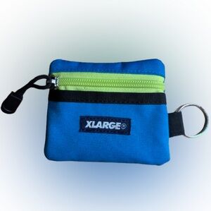 XLARGE Beastie Boys streetwear brand mini zip pouch with keyring - Blue/green